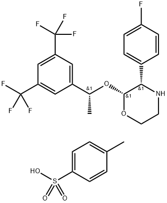 (2R,3S)-2-[(1R)-1-[3,5-Bis(triflometyl)phenyl]etoxy]-3-(4-flophenyl)morpholin 4-metylbenzensulfonat