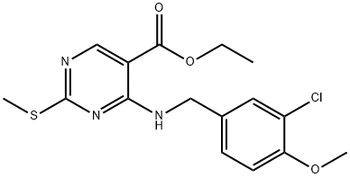 (5-PyriMidinecarboxylicaxit, 4-[[(3-clo-4-Methoxyphenyl)Metyl]aMino]-2-(Metylthio)-,etyl este)