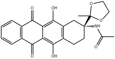 (R)-N-(5,12-Dihydroxy-2-(2-metyl-1,3-dioxolan-2-yl)-6,11-dioxo-1,2,3,4,6,11-hexahydrotetracen -2-yl)axetamit