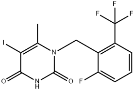 1-[2-flo-6-(triflometyl)benzyl]-5-iodo-6-metylpyrimidine-2,4(1H,3H)-dione