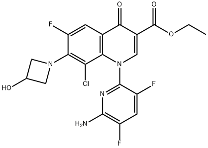 1-(6-Amino-3,5-diflo-2-pyridinyl)-8-clo-6-flo-1,4-dihydro-7-(3-hydroxy-1-azetidinyl)-4-oxo-3- este etyl axit quinolinecarboxylic