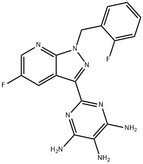 2-[5-flo-1-(2-fluorobenzyl)-1H-pyrazolo[3,4-b]pyridin-3-yl]pyrimidine-4,5,6-triamine