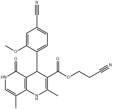 2-cyanoetyl 4-(4-cyano-2-metoxyphenyl)-2,8-dimetyl-5-oxo-1,4,5,6-tetrahydro-1,6-naphthyridin-3-carboxylat