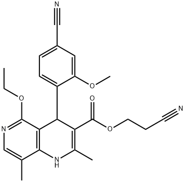 2-cyanoetyl 4-(4-cyano-2-metoxyphenyl)-5-etoxy-2,8-dimetyl-1,4-dihydro-1,6-naphthyridin-3-carboxylat