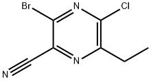 3-bromo-5-chloro-6-etylpyrazine-2-carbonitrile