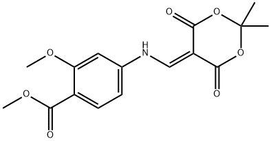 4-[(2,2-Dimetyl-4,6-dioxo-[1,3]dioxan-5-ylidenemetyl)-amino]-2-metoxy-benzoic axit metyl este