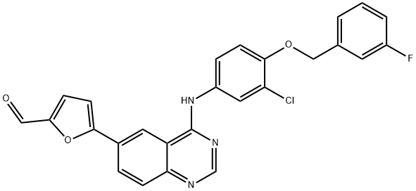 5-[4-((3-Clo-4-((3-fluorobenzyl)oxy)phenyl)amino)quinazolin-6-yl]-2-furaldehyde