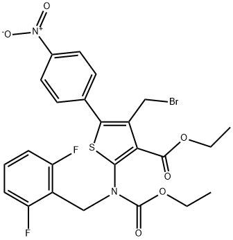 etyl 4-(bromometyl)-2-((2,6-diflobenzyl)(etoxycarbonyl)amino)-5-(4-nitrophenyl)thiophene-3-carboxylat
