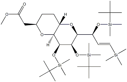 metyl 2-((2R,4aS,6S,7R,8S,8aS)-7,8- bis((tert-butyldimethylsilyl)oxy)-6-((S,E)-1- ((tert-butyldimethylsilyl)oxy )-3- (trimetylsilyl)allyl)octahydropyrano [3,2- b]pyran-2-yl)axetat
