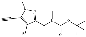 tert-butyl((4-bromo-5-cyano-1-metyl-1H-pyrazol-3-yl)metyl)(metyl)cacbamat